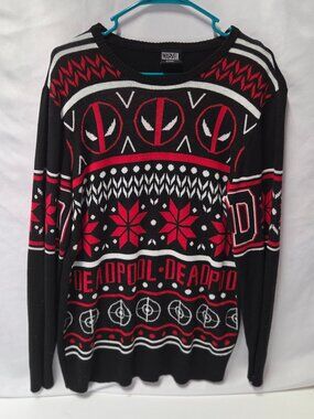 Marvel Deadpool Ugly Christmas Sweater – Men's Large